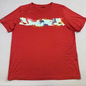 Janji Run All Day Shirt Mens XL Red Graphic Tee Vented Short Sleeve Performance